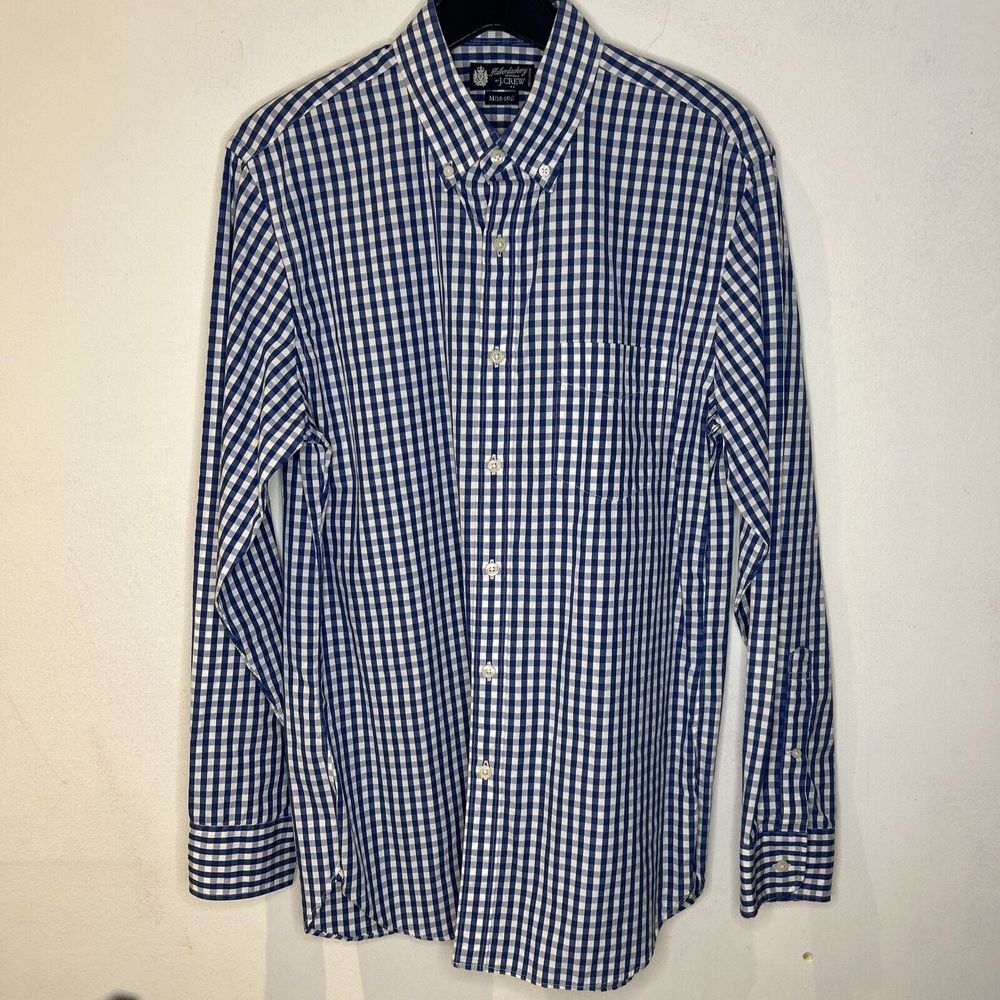 Men's J.Crew Performance Shirt Blue White Sz M